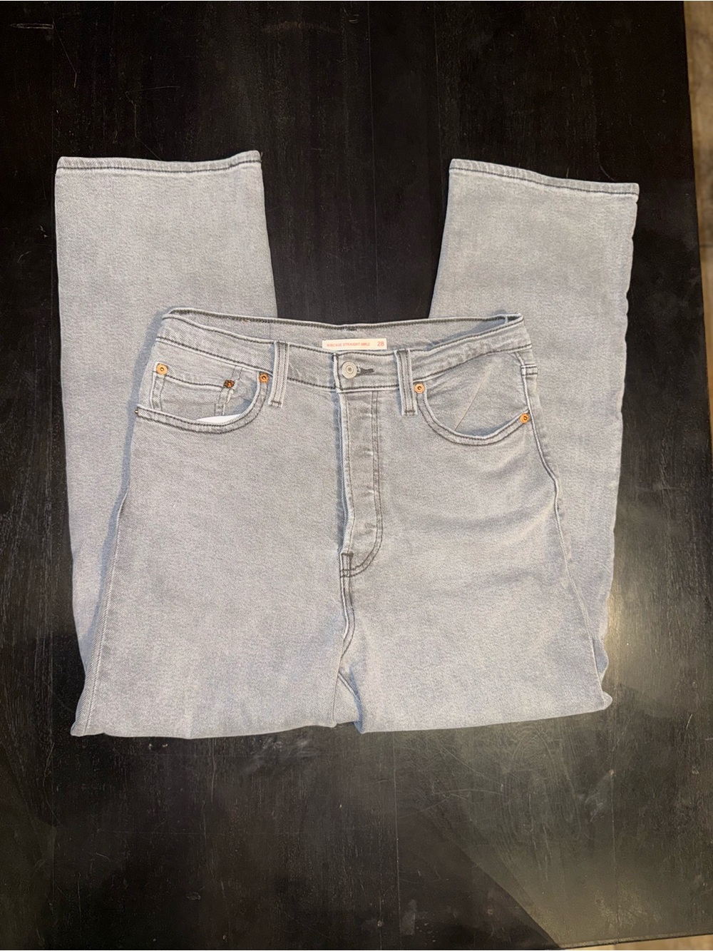 Levi's Women's Straight Leg Jeans in Light Gray Wash
